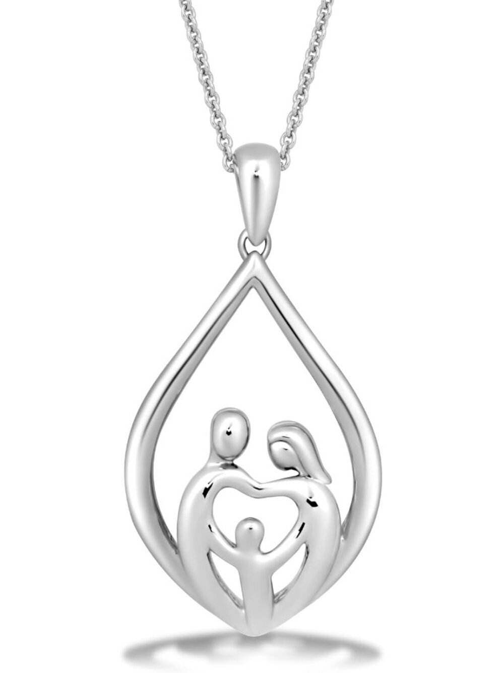 Sterling Silver Family Pendant Necklace for Women - Elegant Jewelry Gift